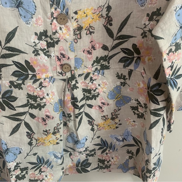 Laura Bianchi Italy Floral 100% Linen Tunic Top - Picture 3 of 11